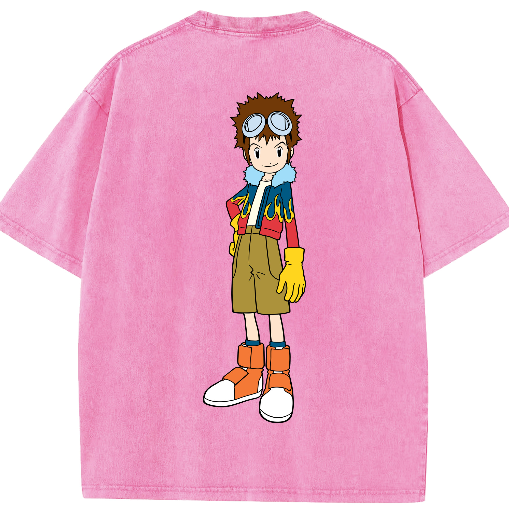 （画像用） Digimon デジタルモンスター/デジモン 綿100% ヴィンテージ風 半袖Tシャツ（背面プリント）